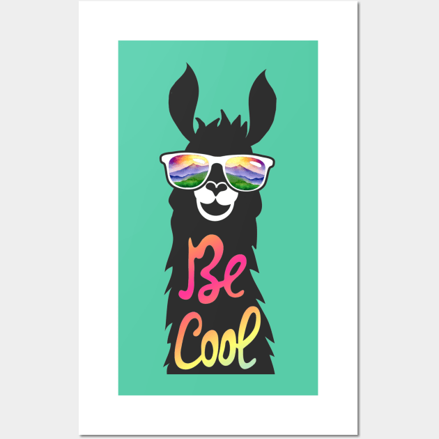 Be Cool Llama Wall Art by pickledpossums